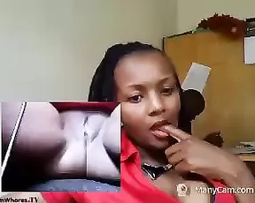 Black busty milf teasing tits webcam show