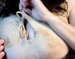 Amateur blonde getting fed with a shaved cock