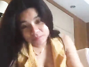 Asian brunette finger wet hairy pussy webcam show