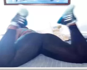 Grlseldax fat black milf teasing in bed webcam show
