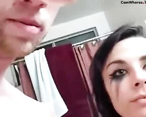Slim sexy teen brunette couple sex webcam show