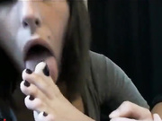 Sexy teen licking feet webcam show