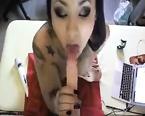 Asian tattoo brunette POV blowjob use dildo webcam show