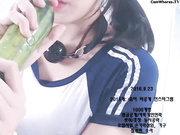 Tasty teen brunette teasing big tits webcam show