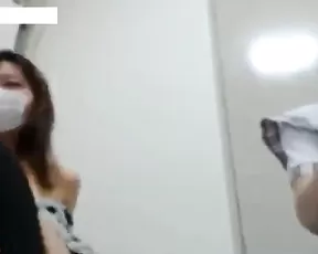 Young asian lesbians masturbate use double ended dildo webcam show
