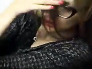 amythefrog beauty slim teen in glasses teasing webcam show