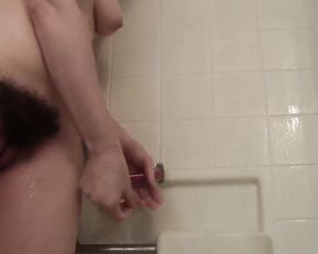 Mature in shower play with very hairy pussy webcam show