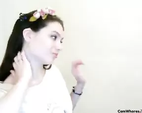 Sweet and sexy teen show her face webcam show