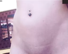 Milf in stockings with small tits play with ohmibod webcam show