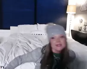 Sexy redhead teen teasing in underwear webcam show