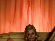 BOOBSPLAY juicy mature blonde in bed teasing webcam show