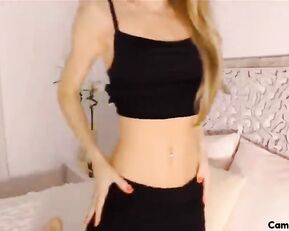 busted4lust sex bomb slim teen blonde teasing in bed webcam show