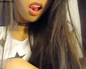 Sweet slim teen teasing in webcam show