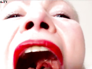 Fat mature blonde in stockings fingering webcam show