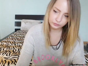 Sweet slim naked teen blonde teasing webcam show