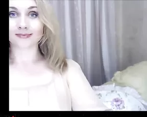 Sweet blonde girl free teasing webcam show