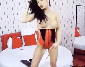 Sex bomb slim nude brunette play with pussy webcam show