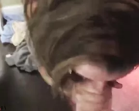 Bitch plays with a dildo