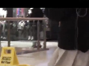 Tight brunette in black dress gets pumped doggystyle