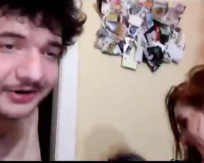 COFFINCOUPLE  slim redhead naked teen make couple blowjob webcam show